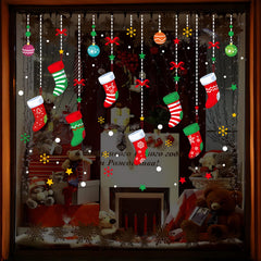 ONDY Merry Christmas garter window sticker adds festive glass decor without glue.