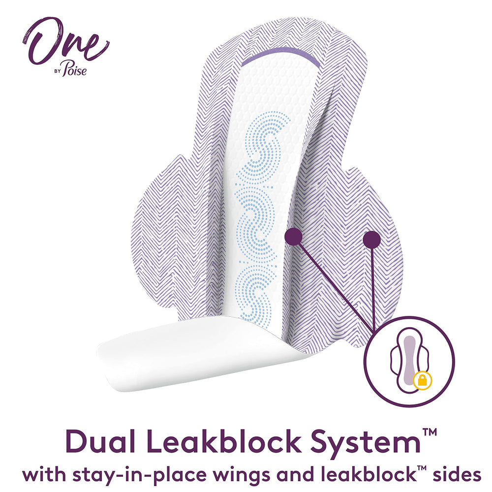 One by Poise odor-control feature maintains a clean, confident feel