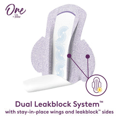 One by Poise odor-control feature maintains a clean, confident feel