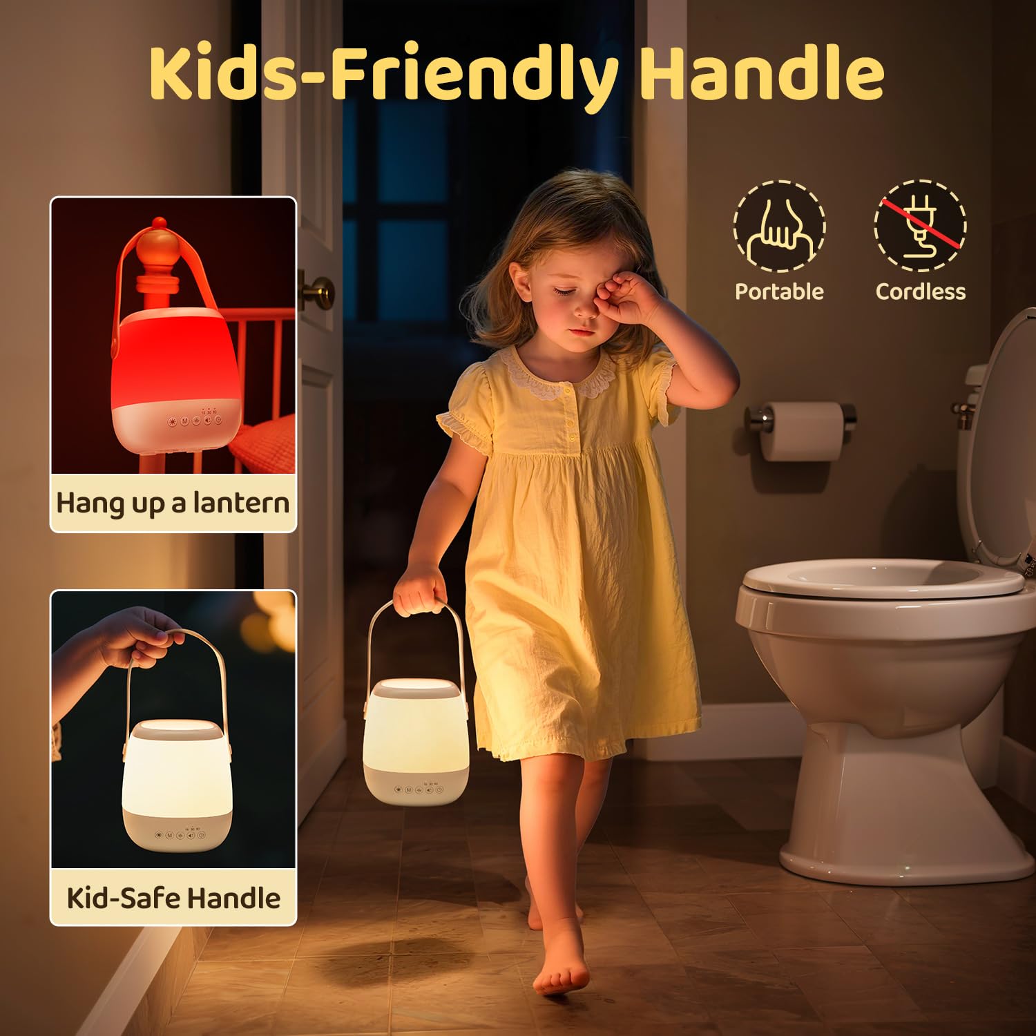 One Fire Night Light offers 35 colors with dimmable brightness for eye-friendly lighting.