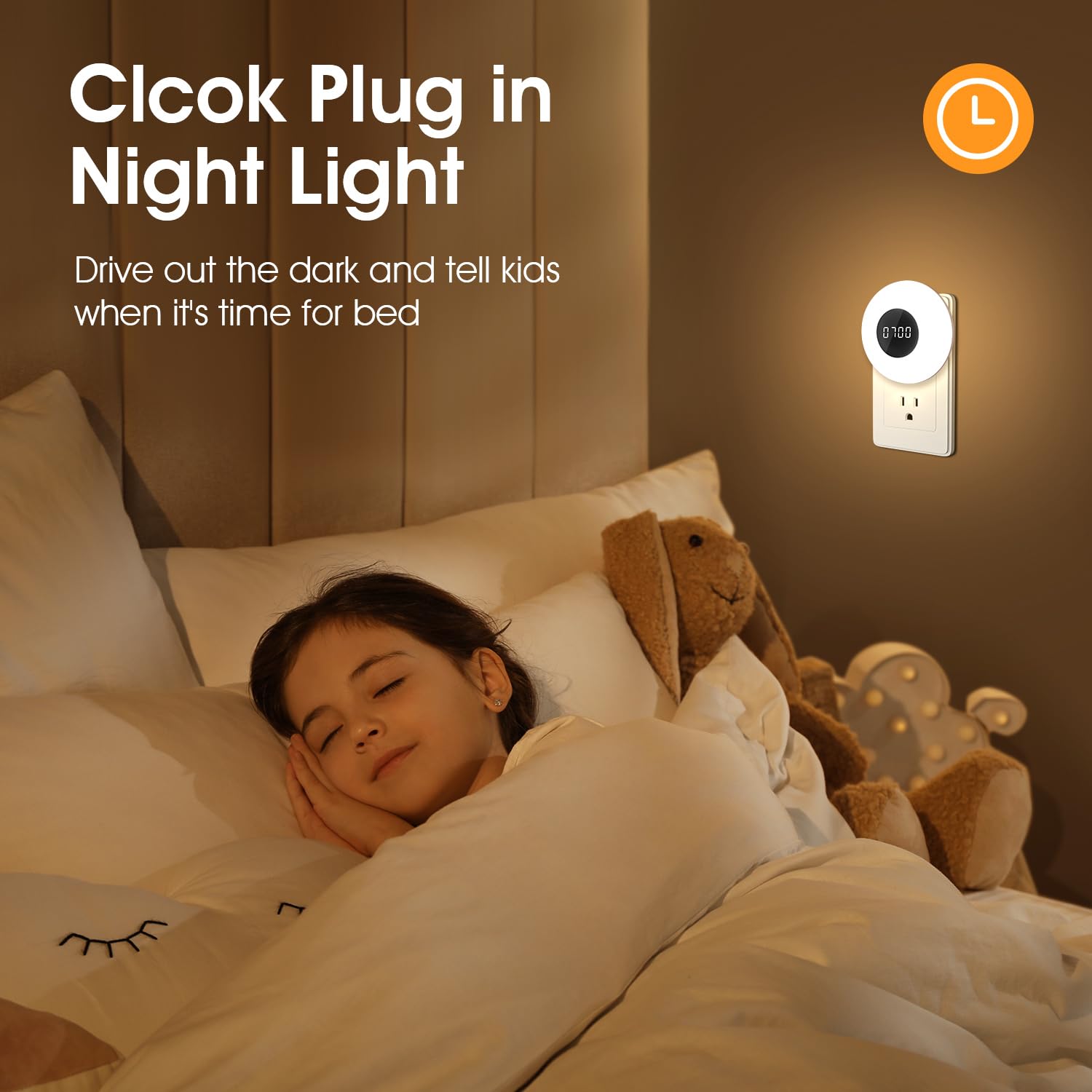 One Fire Night Light Clock showing three color options for ambience