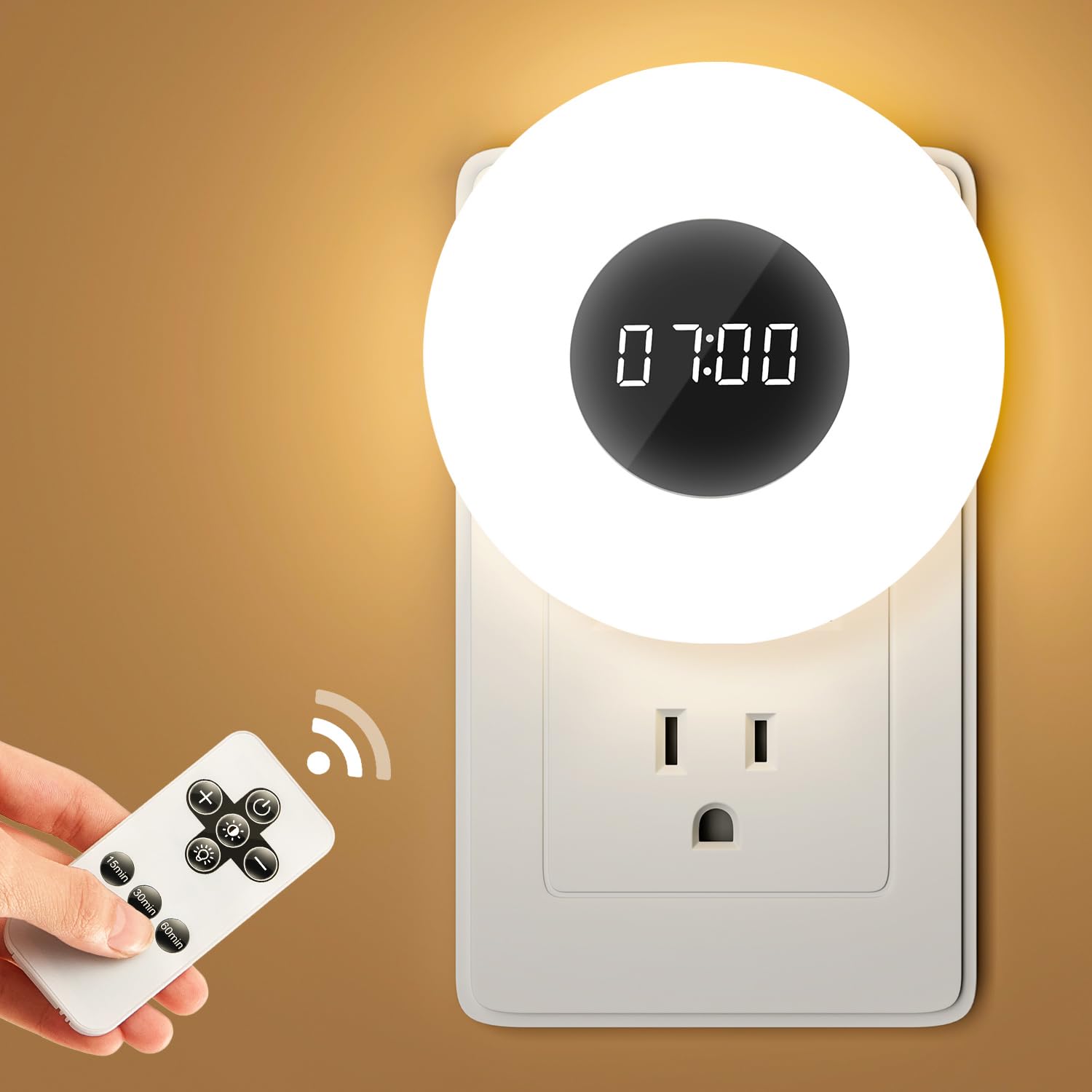 One Fire Night Light Clock with dimmable glow for bedtime routines