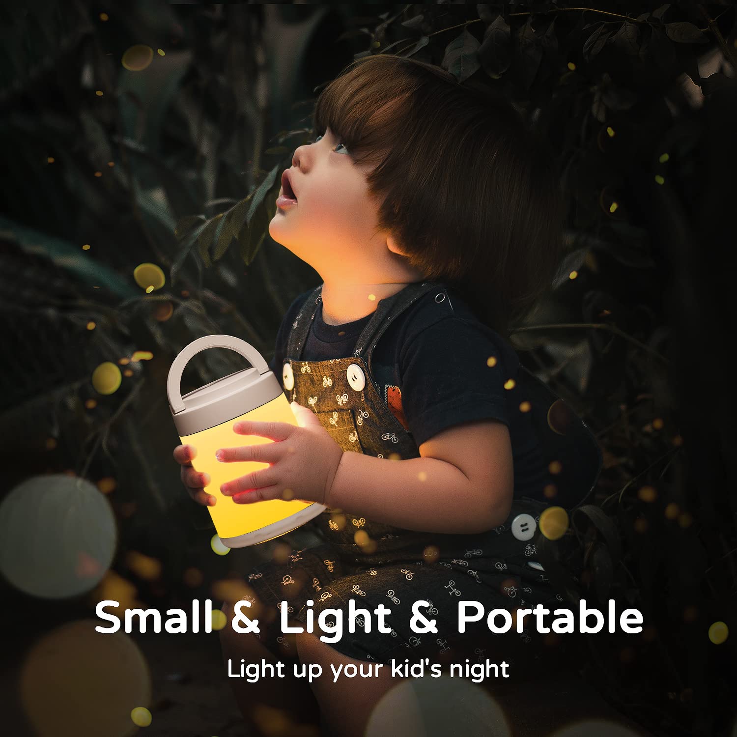 One Fire night light with rechargeable 1800mAh battery, cord-free.