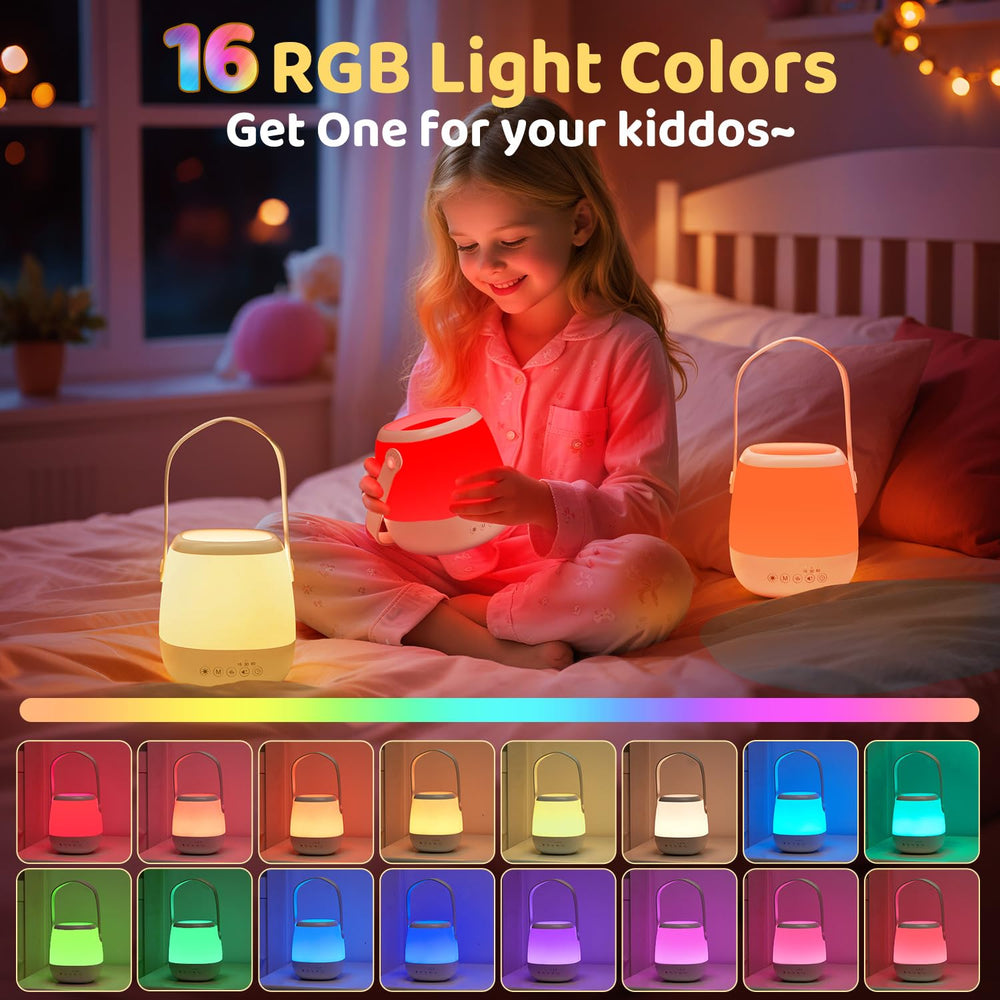 One Fire Night Light with sound machine and 12 built-in white noises for calm environments.