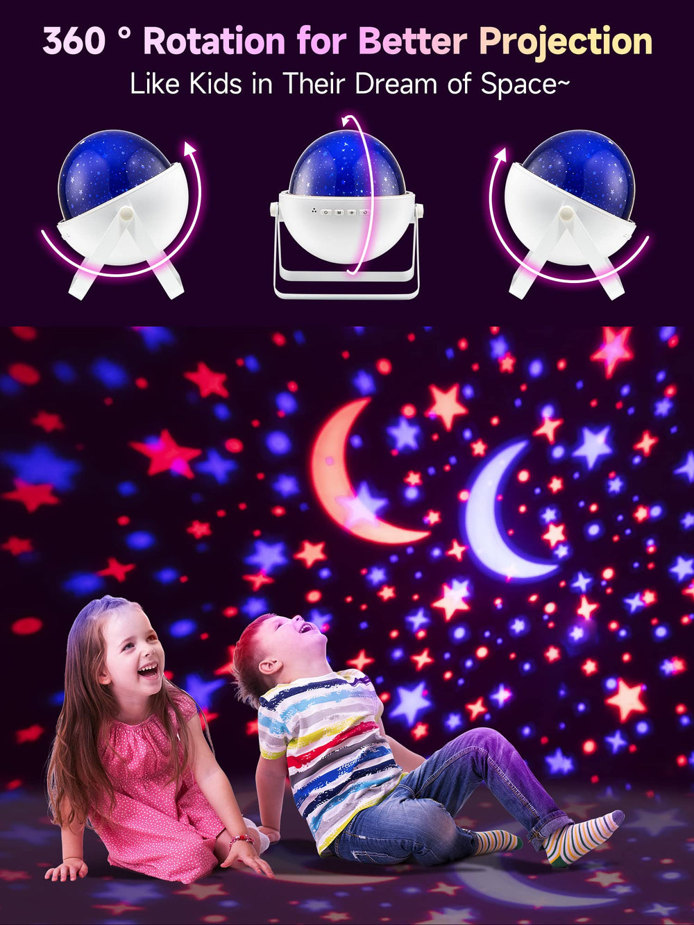 One Fire Star Projector includes an auto timer for peaceful bedtimes.
