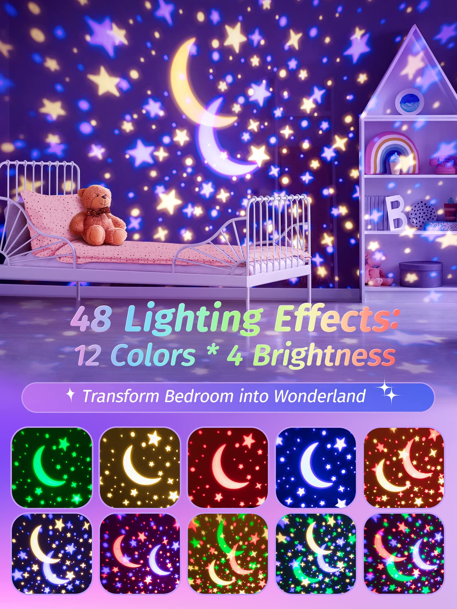 One Fire Star Projector streams Bluetooth music for soothing bedtimes.