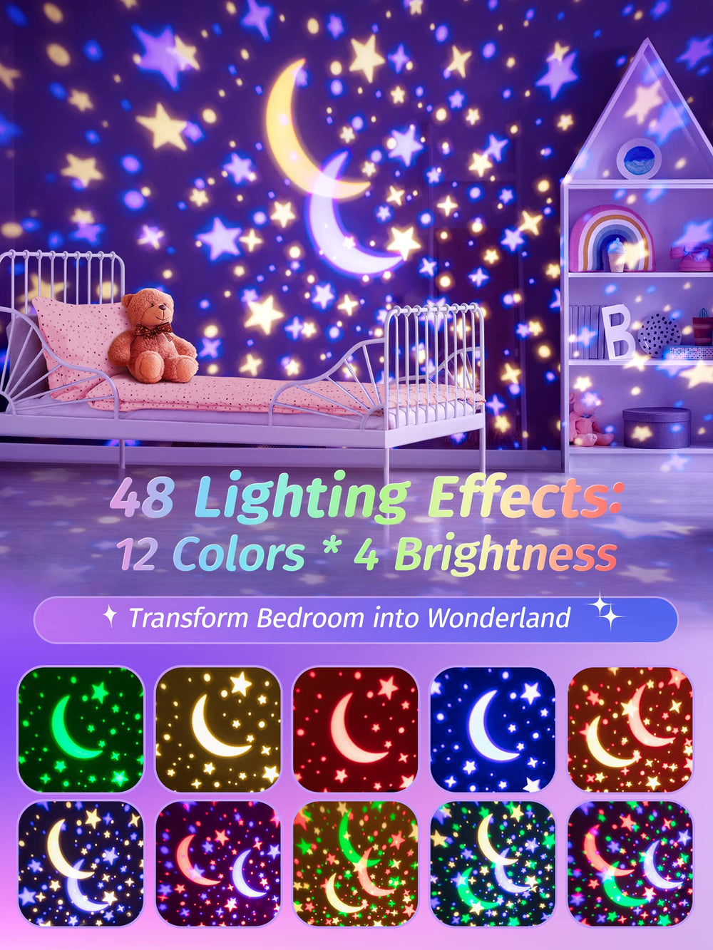 One Fire Star Projector streams Bluetooth music for soothing bedtimes.