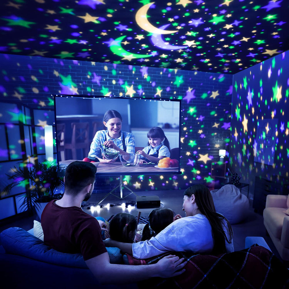 One Fire Star Projector provides four color options to set the mood.