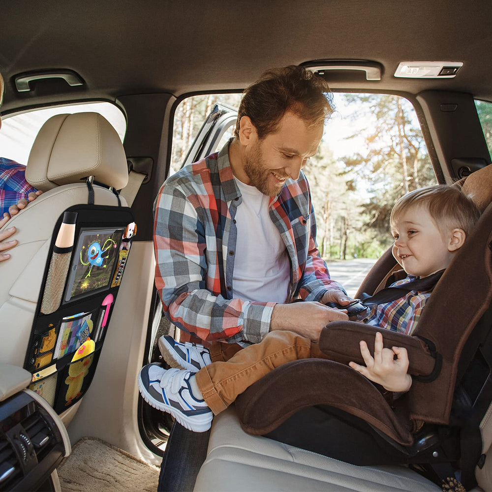 ONE PIX in car usage showing the organizer keeping items within reach.