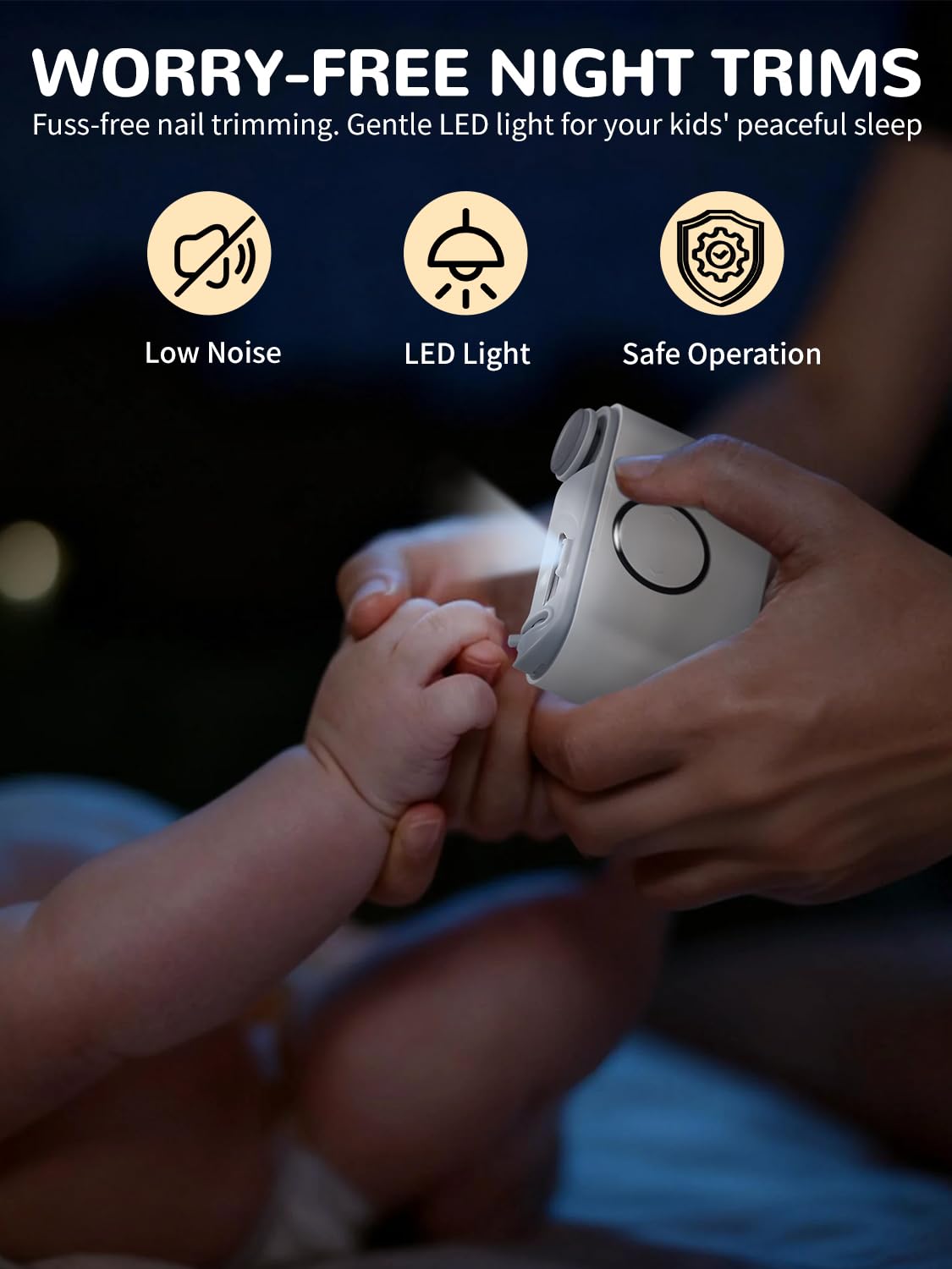 ONEDONE Electric Nail Clipper baby use safe for little nails during night care
