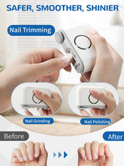 ONEDONE Electric Nail Clipper blades close-up highlighting safe recessed cutters for gentle trims