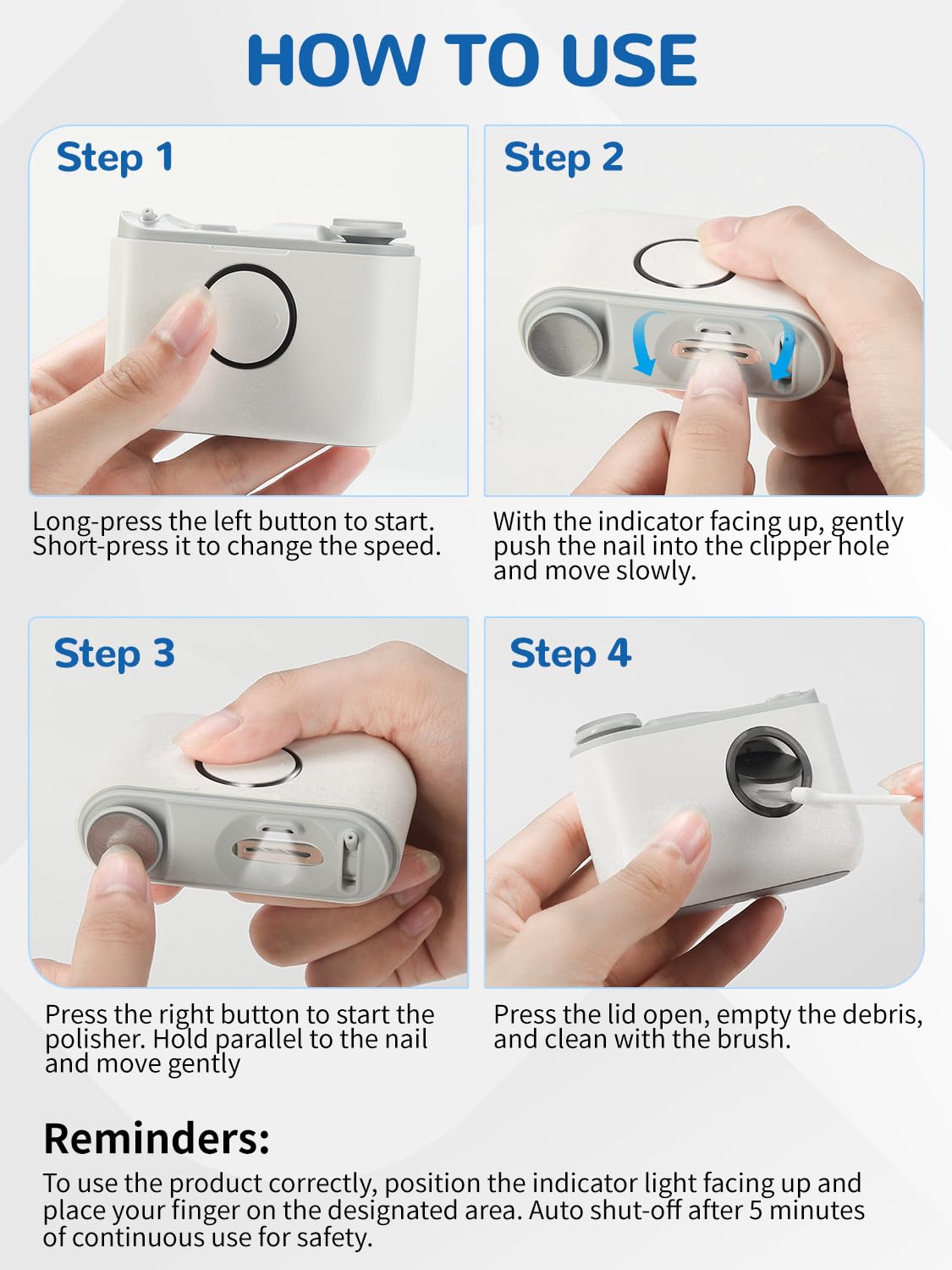 ONEDONE Electric Nail Clipper storage and cleaning tools included for neat maintenance