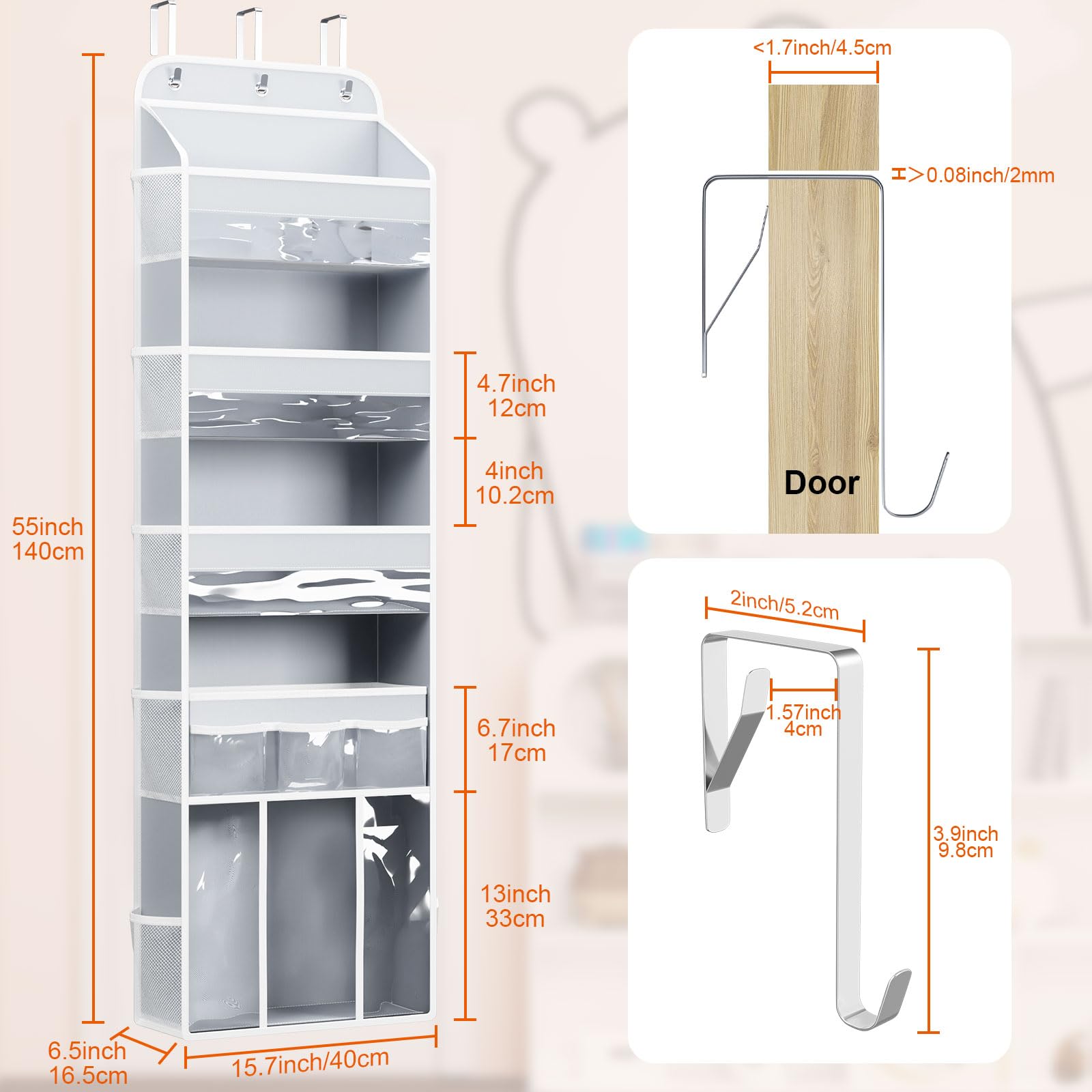 Removable caddy with adjustable dividers for organized nighttime essentials