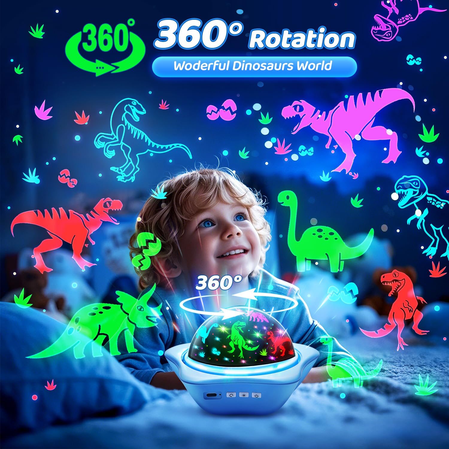 One Fire PES material star projector ensures safe playtime