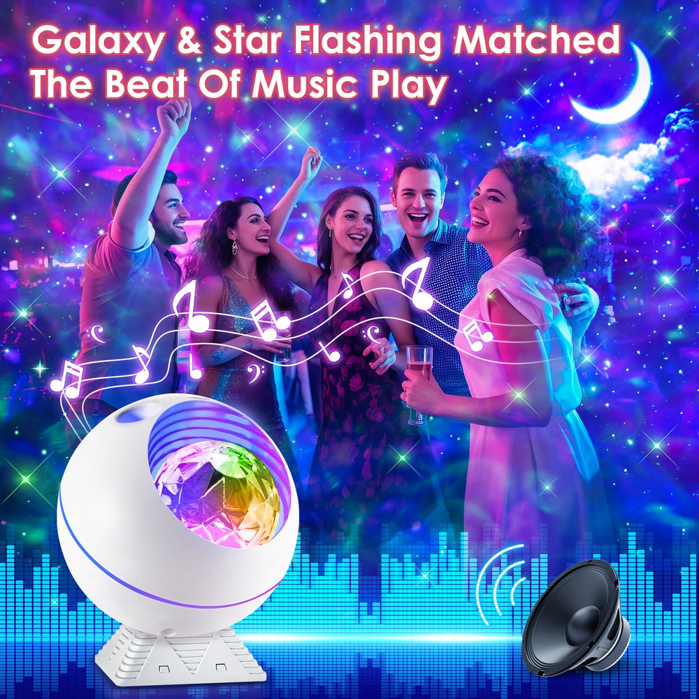 One Fire Galaxy Projector music sync dances stars to rhythm