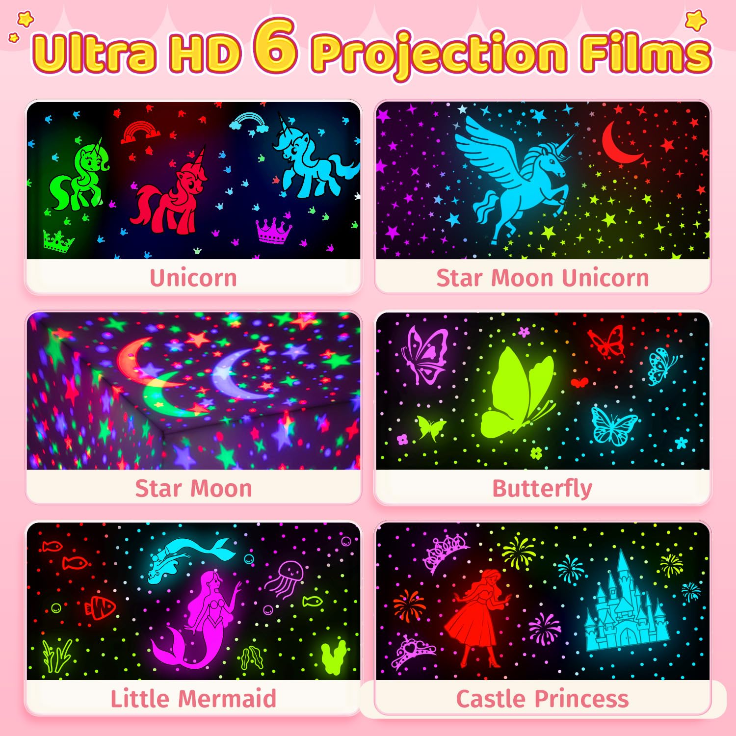 One Fire kids' room night light projector supports independent sleep routines