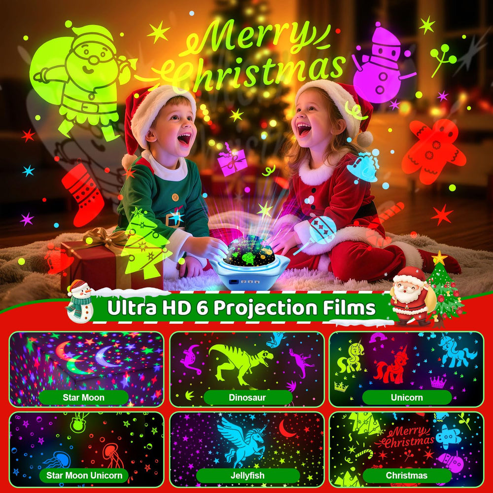 One Fire rechargeable night light projector provides cordless decor for kid's room