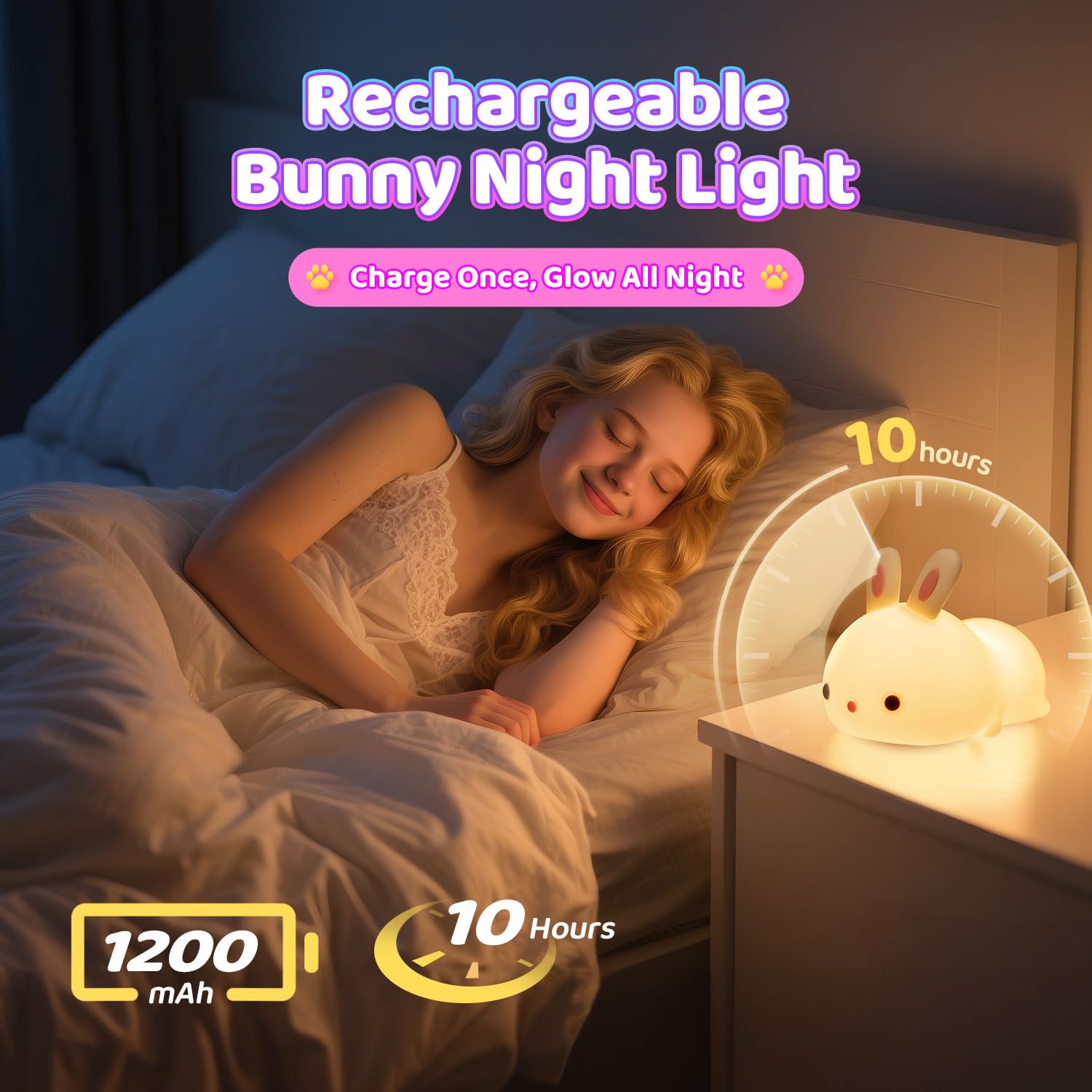 One Fire portable silicone night light is cordless and easy to move at night.
