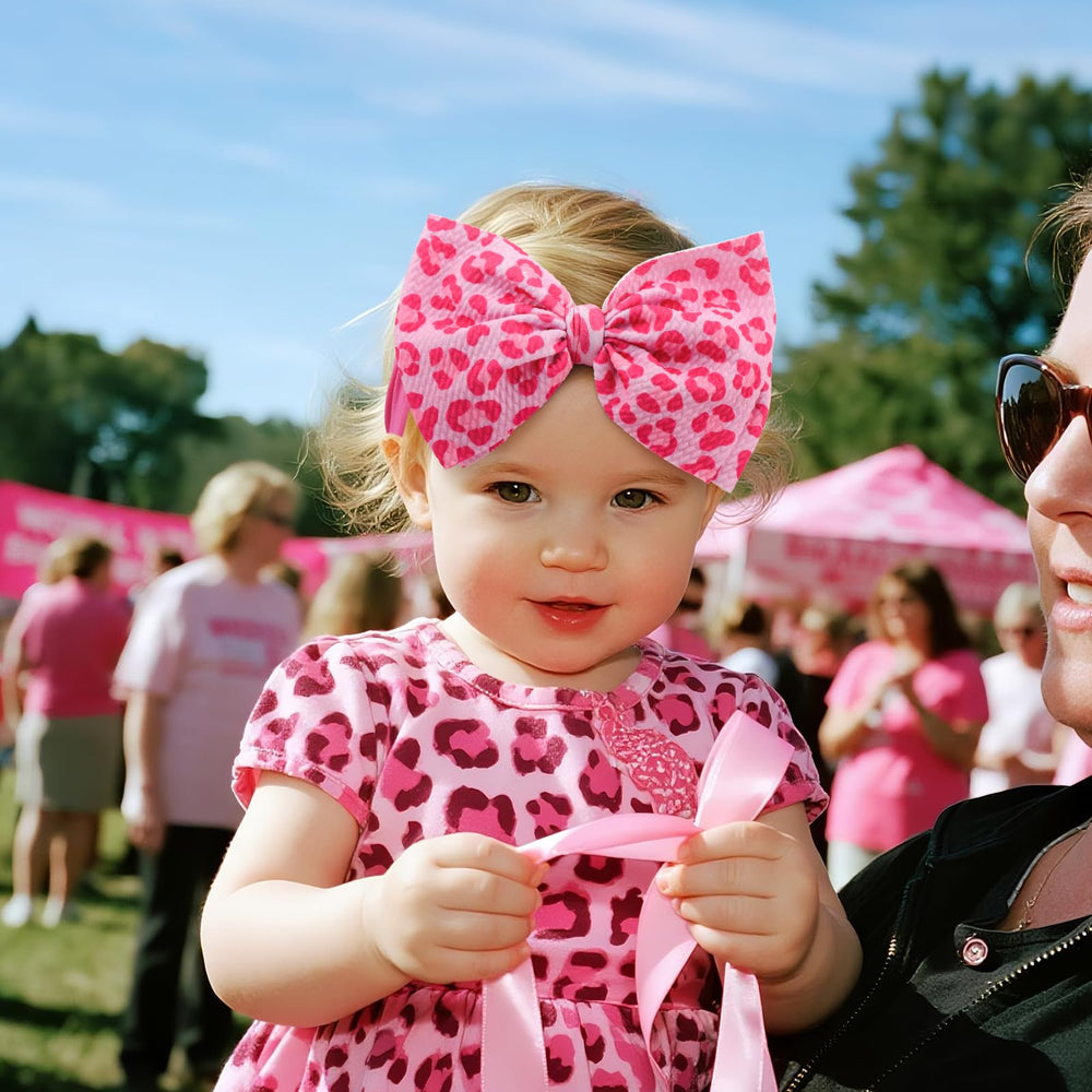 ONENINEDREAM pink football-pattern headbands for outings.