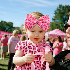 ONENINEDREAM pink football-pattern headbands for outings.