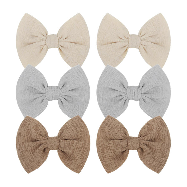 ONENINEDREAM baby bows clip in khaki color for everyday outfits