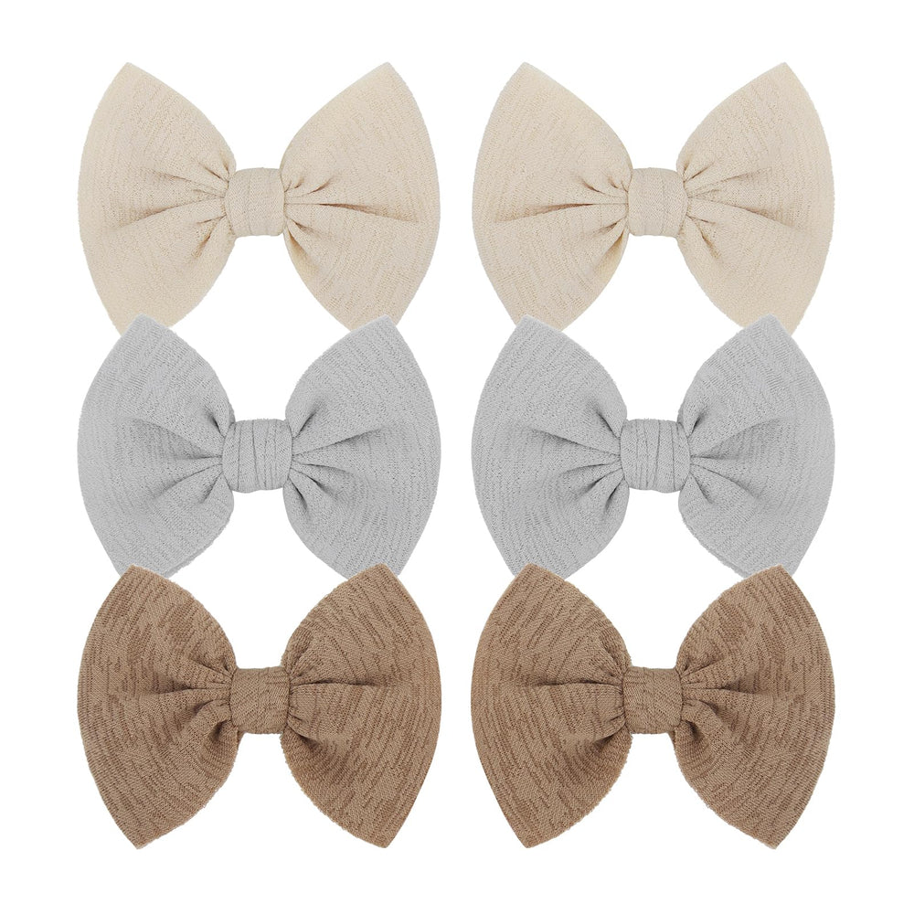 ONENINEDREAM baby bows clip in khaki color for everyday outfits