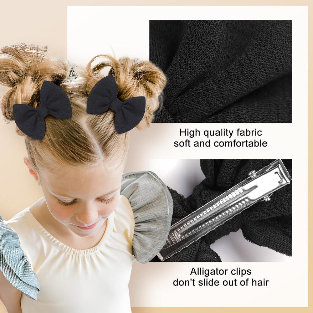 ONENINEDREAM baby bows clip close-up in white reveals soft stretch fabric for secure grip.