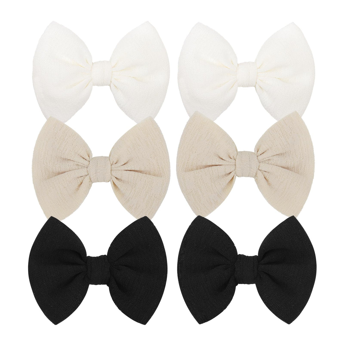 ONENINEDREAM baby bows clip front view in black for easy everyday styling.