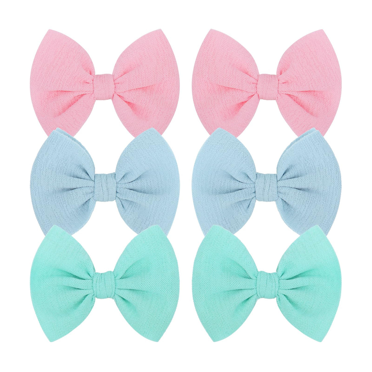 ONENINEDREAM baby bows in light blue with secure alligator clips for tiny hairstyles