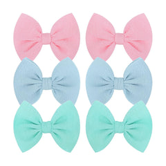 ONENINEDREAM baby bows in light blue with secure alligator clips for tiny hairstyles