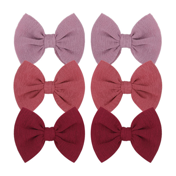 ONENINEDREAM pink-wine baby bows clip set adds charming color and secure hold.