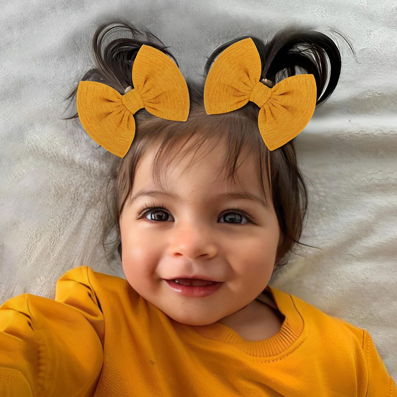 ONENINEDREAM yellow bow clip for bright outfit accents