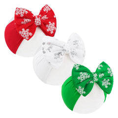 ONENINEDREAM Christmas bow red sequin headband adds festive flair for photos