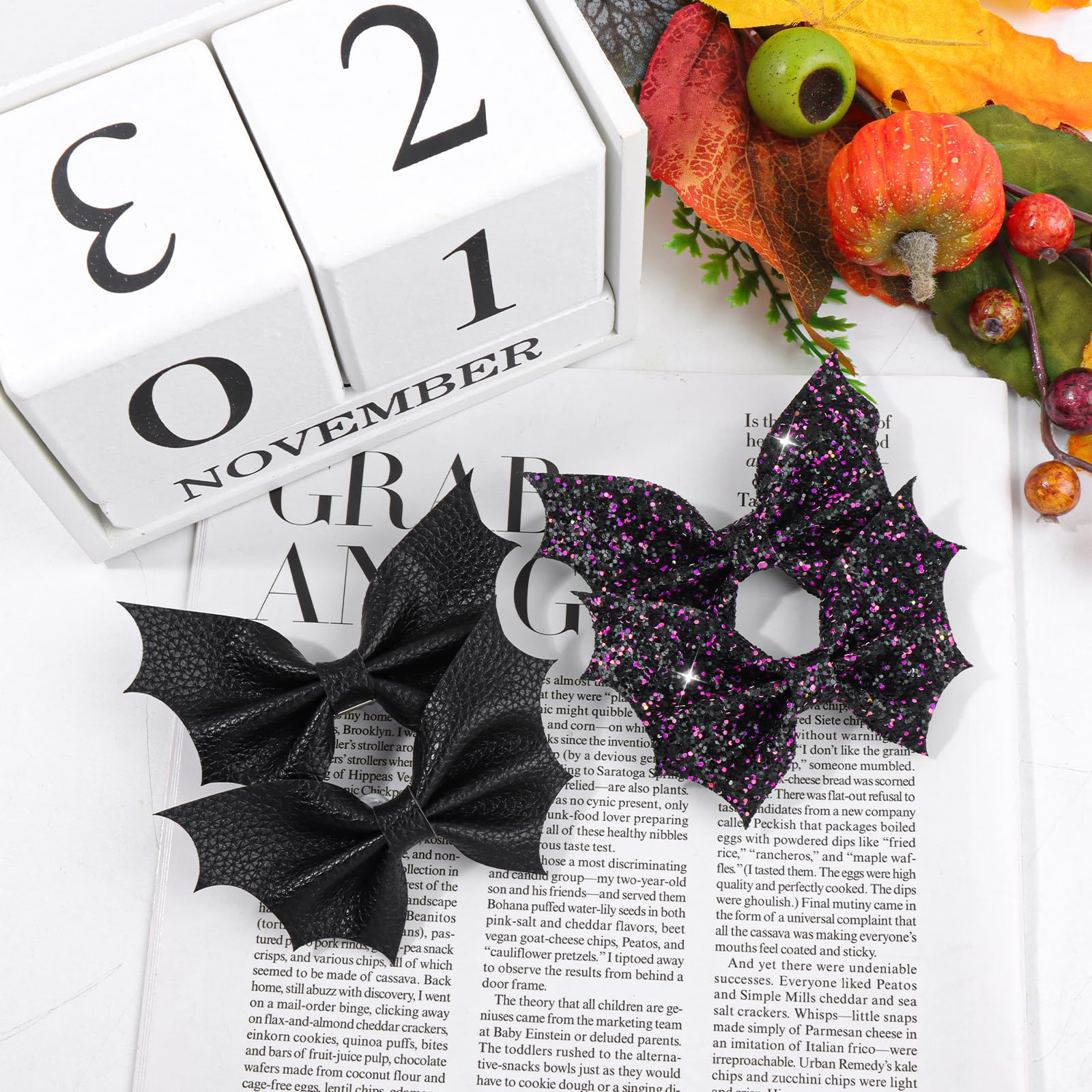 ONENINEDREAM Alligator clip bat bow maintains hair style securely