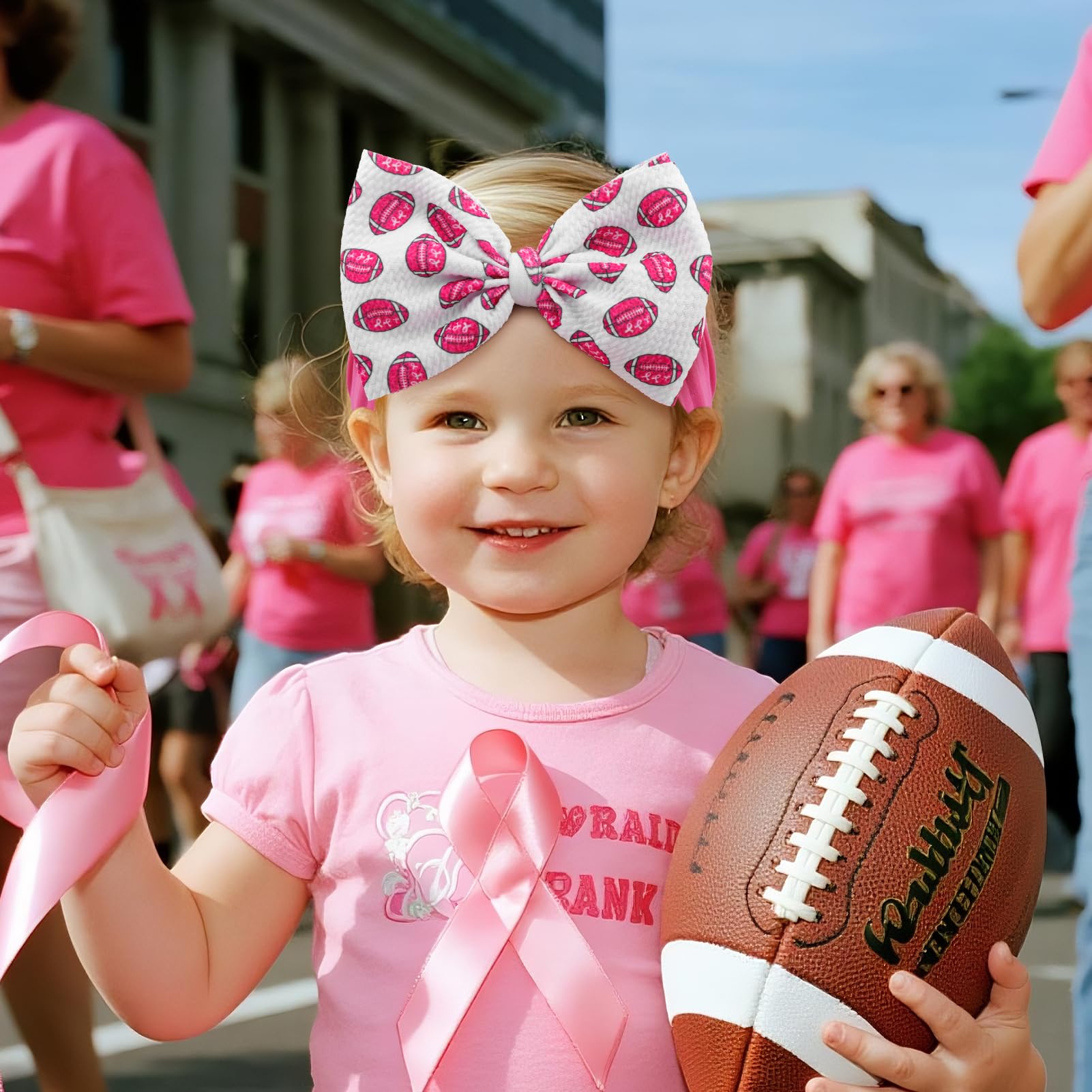 ONENINEDREAM pink ribbon headbands for newborns.