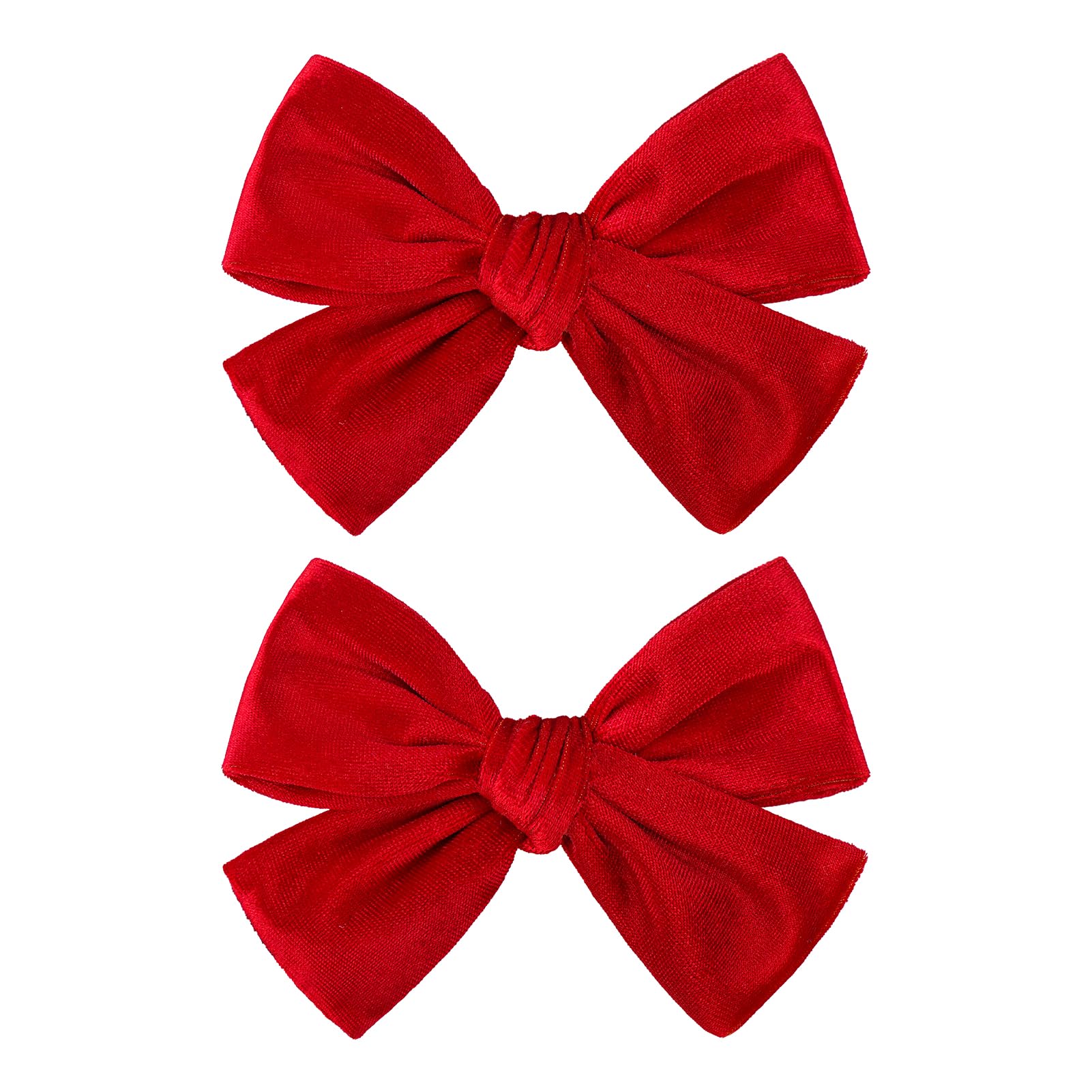 ONENINEDREAM velvet red hair bow clip, secure alligator grip for everyday or party hairstyles
