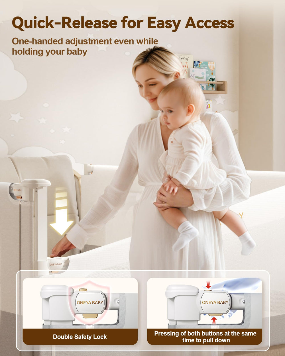 ONEYA BABY machine-washable cover for easy cleaning