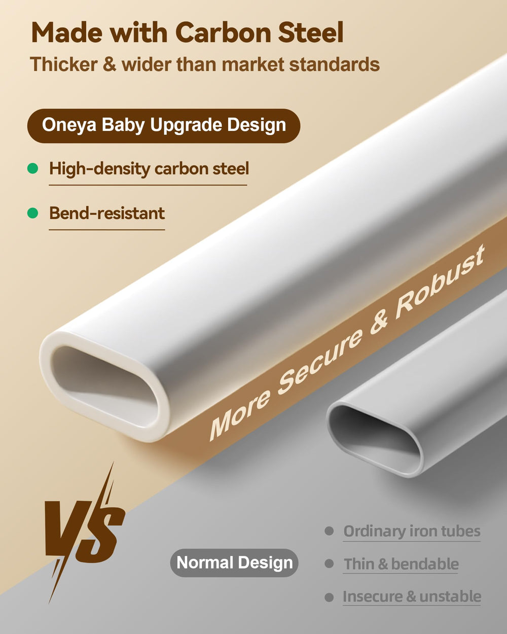 ONEYA BABY single-side lift rail enables easy sheet changes.