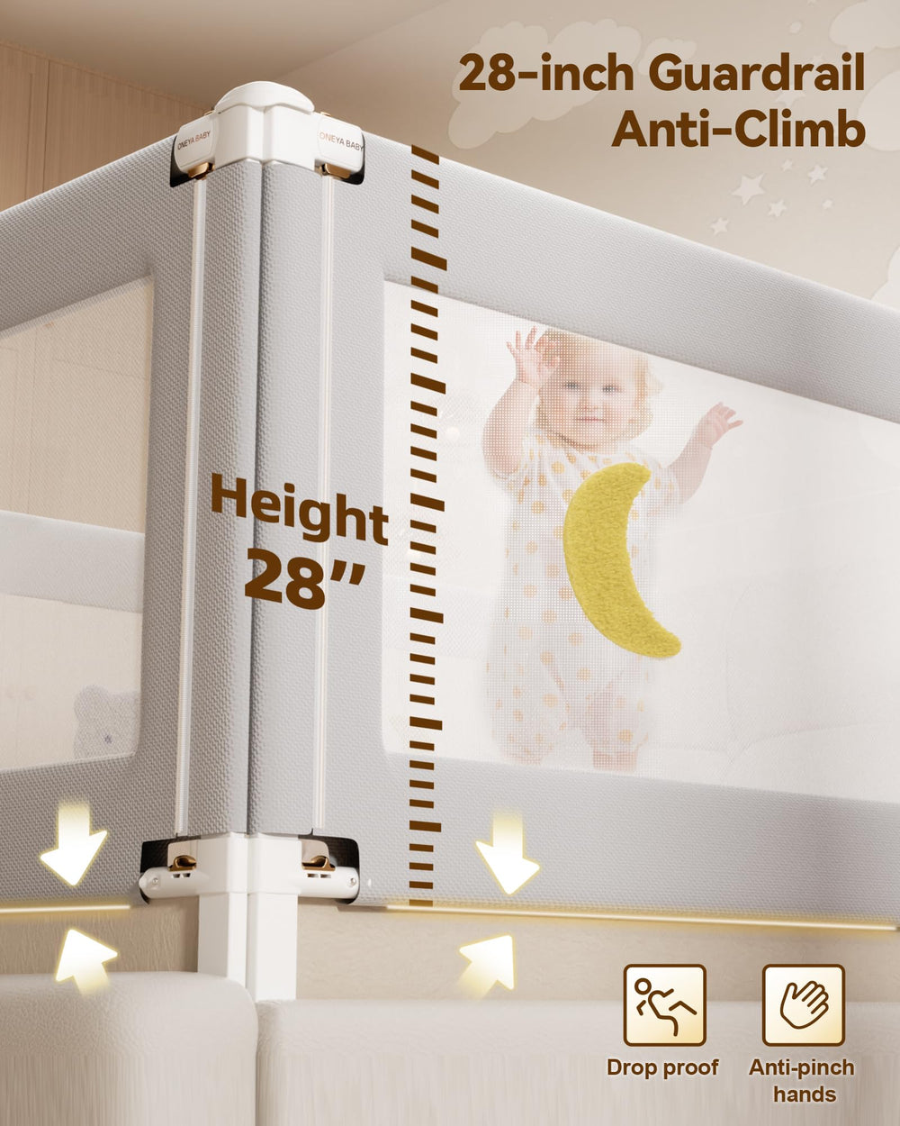 ONEYA BABY thickened carbon steel tubes provide strength and durability.