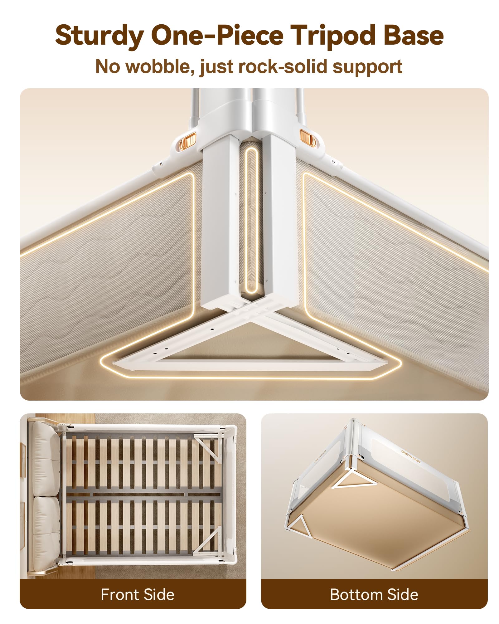 ONEYA BABY 28-inch barrier enhances child safety while maintaining visibility.