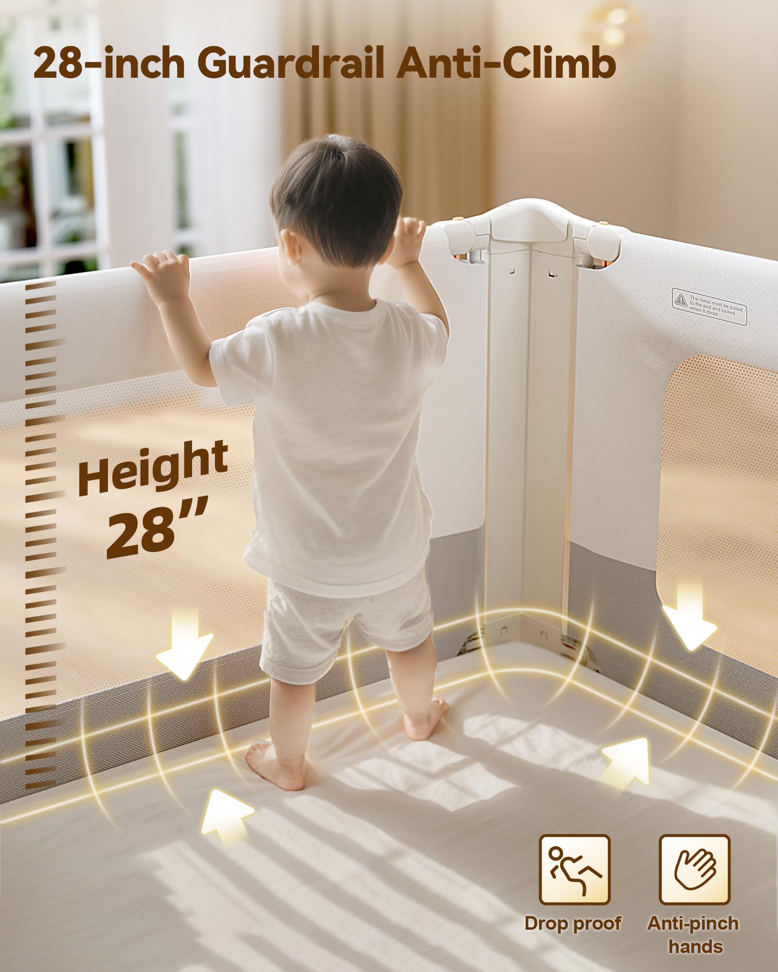 ONEYA BABY breathable mesh padding keeps baby comfortable and allows visibility.