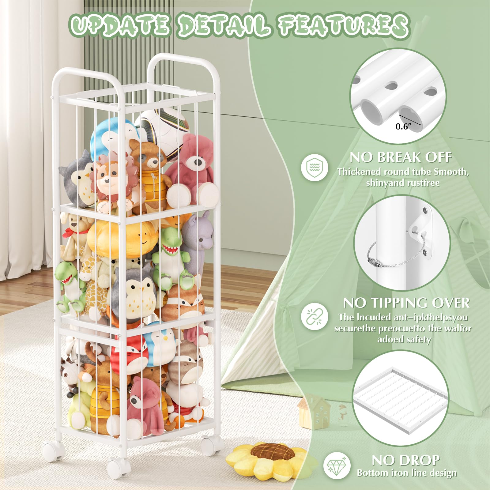 Oneyus plushie storage holds 50+ plushies, freeing floors and reducing clutter.