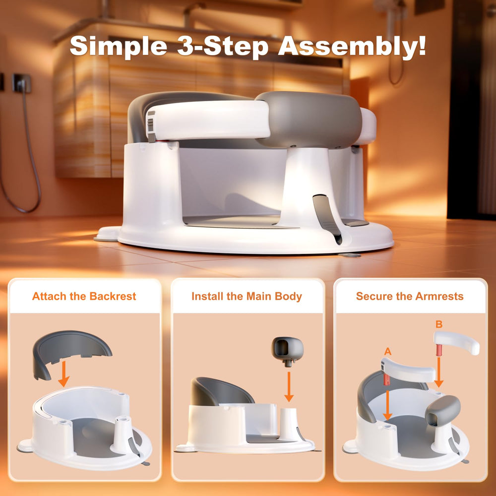 ONTHEWEI easy-clean design simplifies rinsing and maintenance after bath sessions