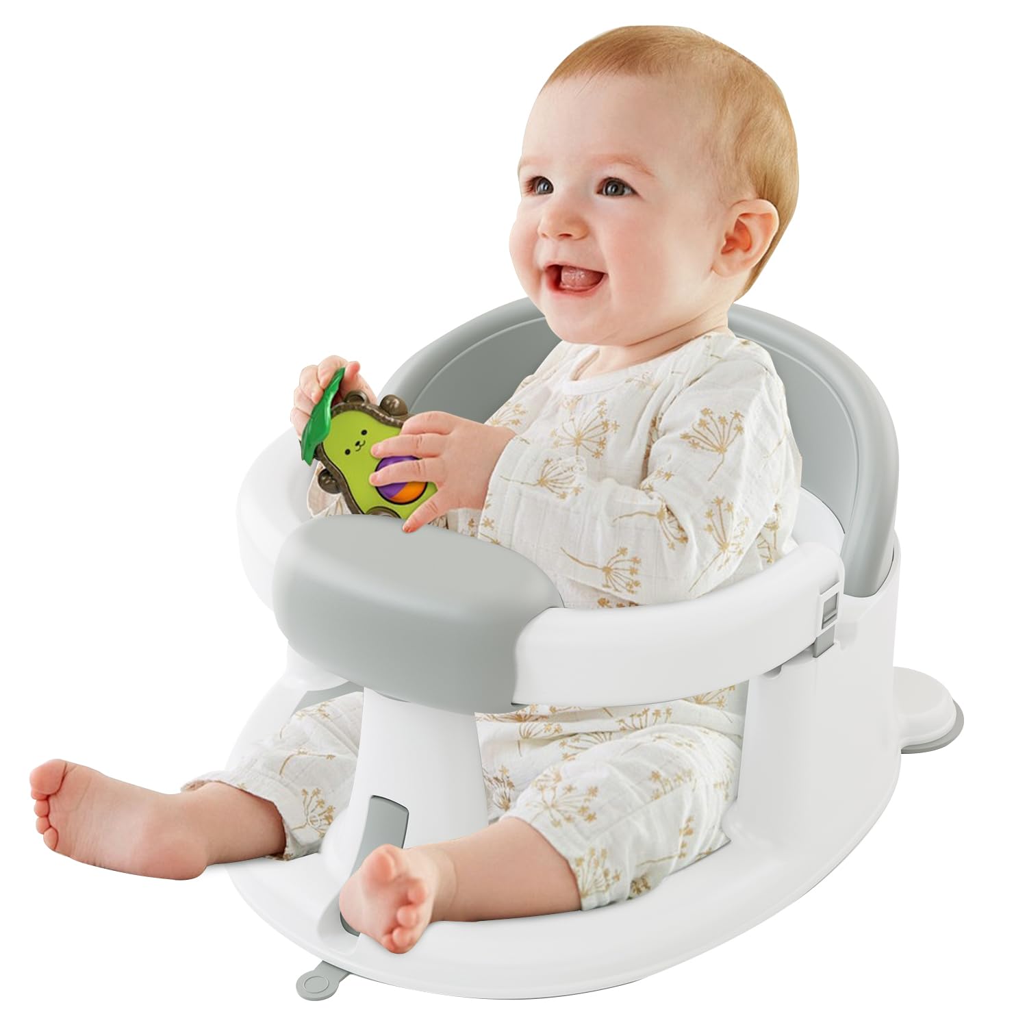 ONTHEWEI baby bath seat with non-slip suction cups for stable bath time.