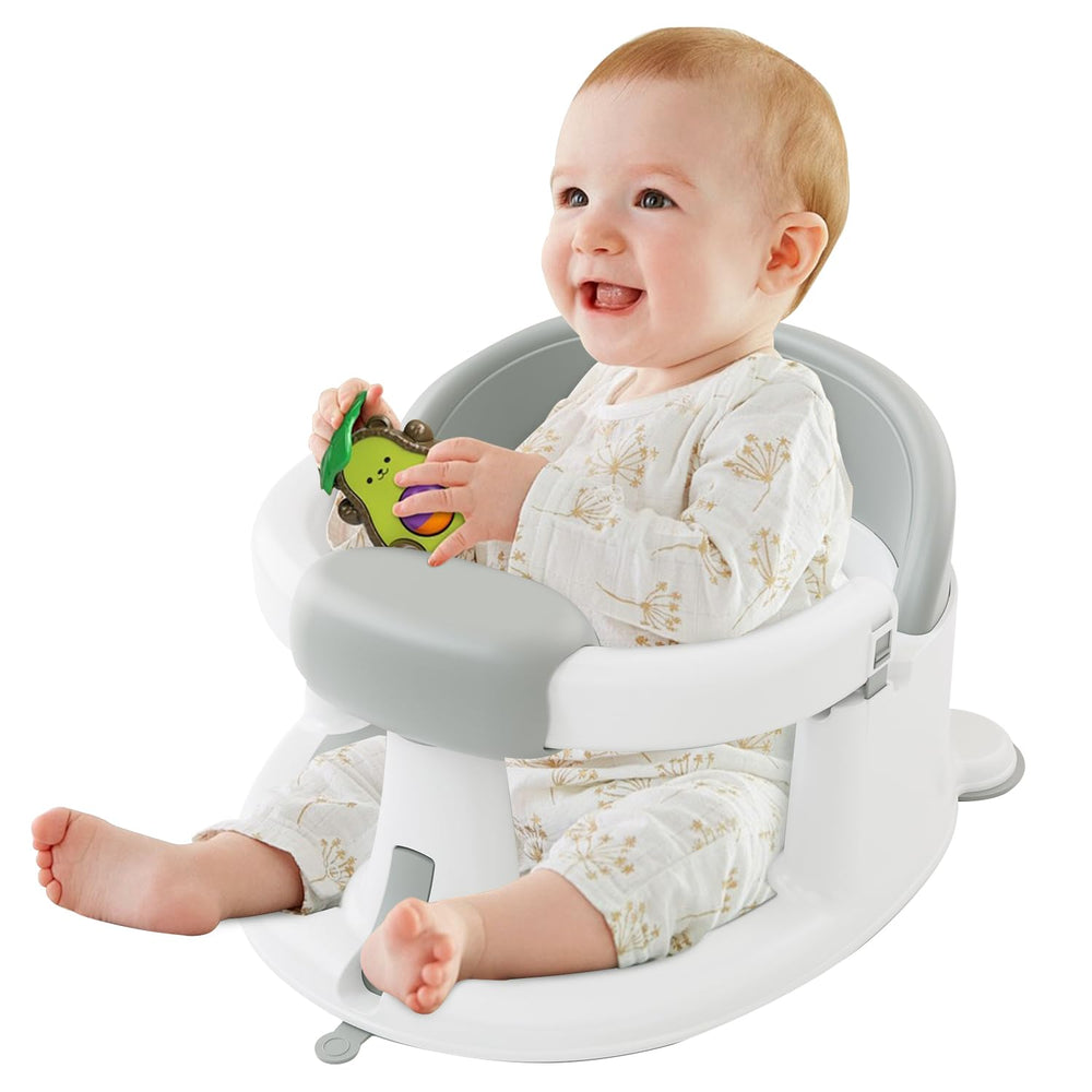 ONTHEWEI baby bath seat with non-slip suction cups for stable bath time.