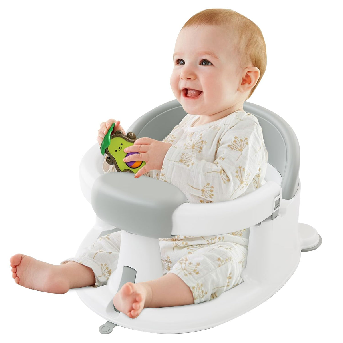 ONTHEWEI baby bath seat with non-slip suction cups for stable bath time.