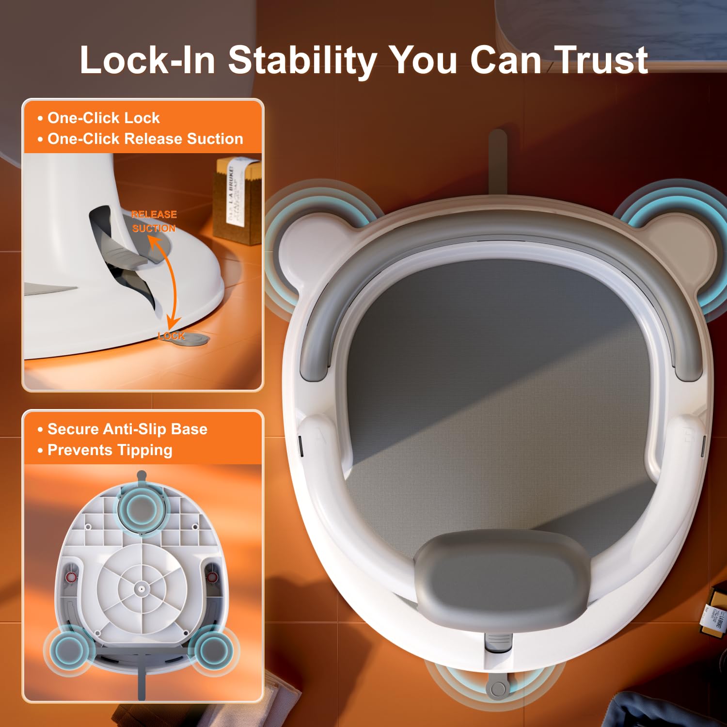 Onthewei baby bath seat uses skin-friendly materials gentle on baby skin.