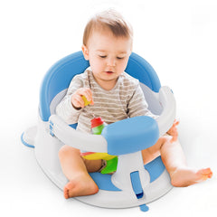 ONTHEWEI baby bath seat with suction cups keeps baby secure on smooth surfaces during bath