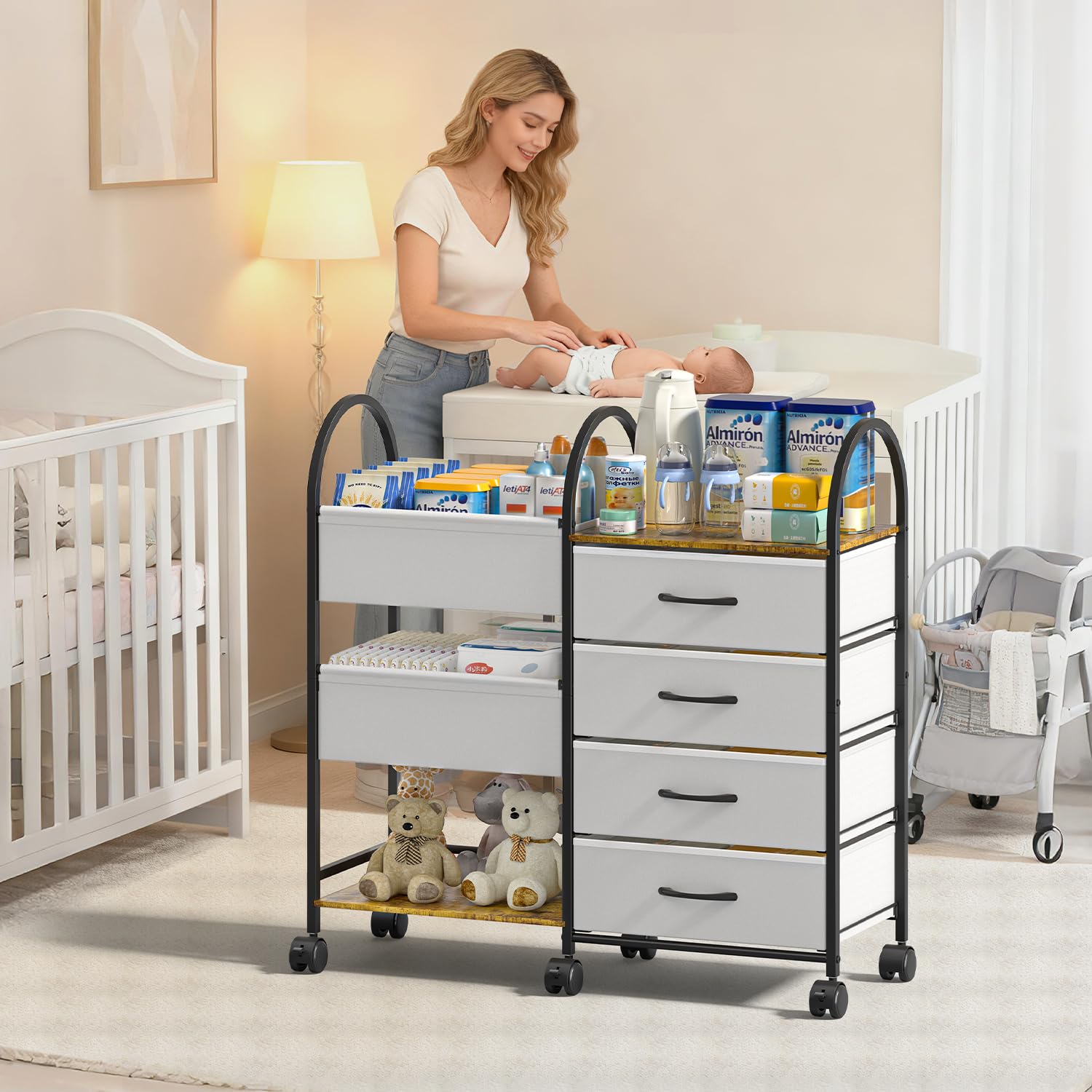ONWAYHOME diaper cart dividers customize storage for diapers, wipes and accessories