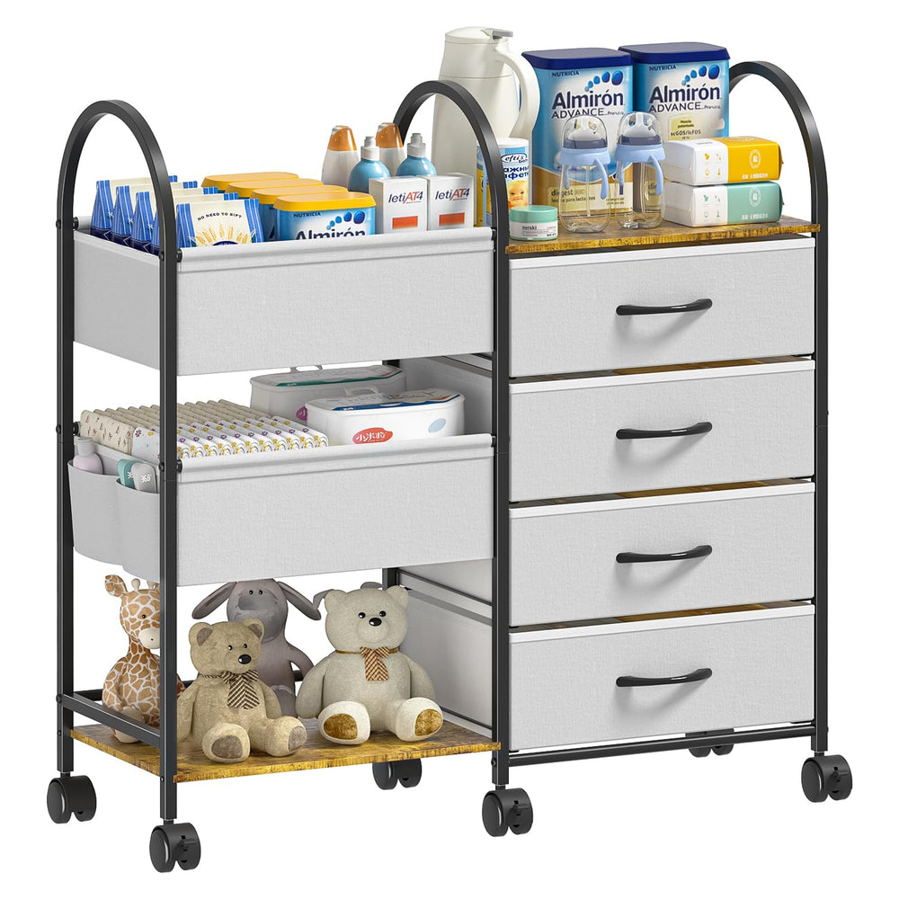 ONWAYHOME baby diaper cart with four tiers and wheels for easy transport